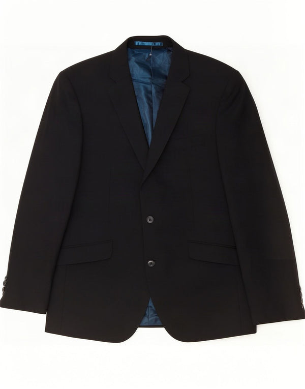 Marks & Spencer Herre 2-knaps blazerjakke UK 42 Stor sort uld