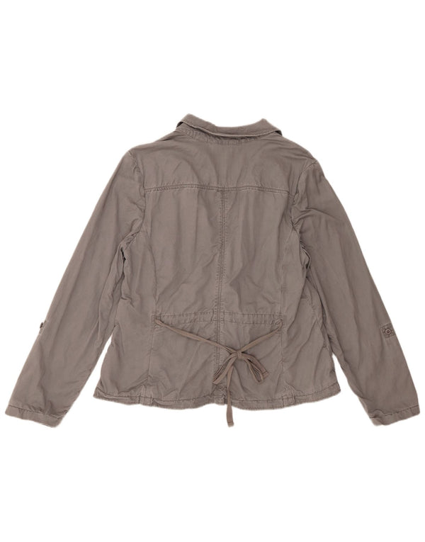 Eddie Bauer Dame 2 Button Blazer Jacket UK 18 XL Grå Bomuld