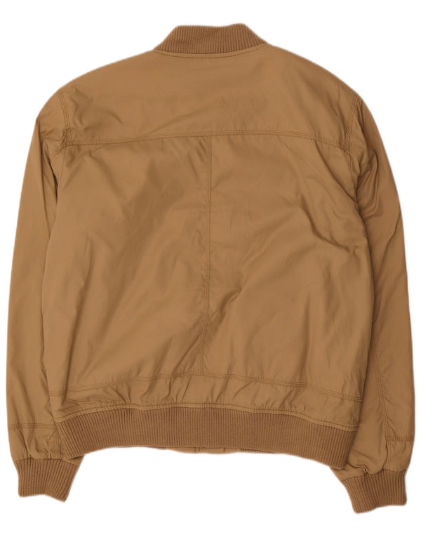 Zara Herre Military Bomber Jacket UK 42 XL Beige Nylon