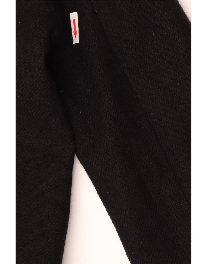 Zara Dame Dobbeltradet Frakke UK 14 Medium Sort Uld