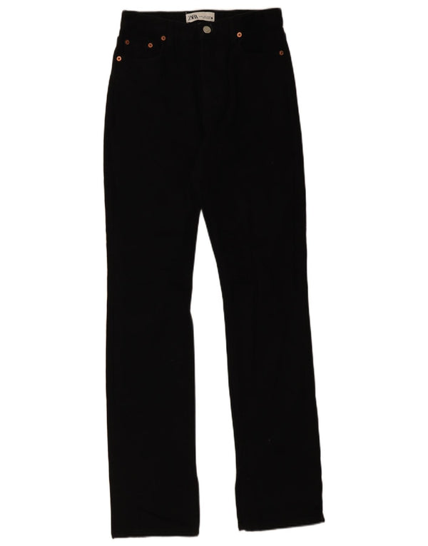 Zara Dame Jeans med høj talje EU 36 XS W26 L34 Sort Bomuld