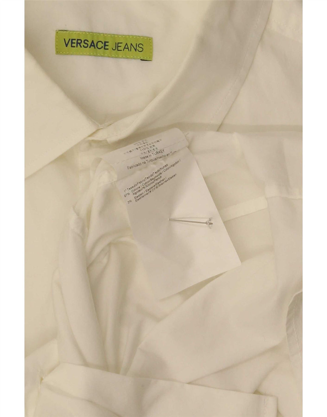 Versace herreskjorte IT 50 Medium hvid bomuld
