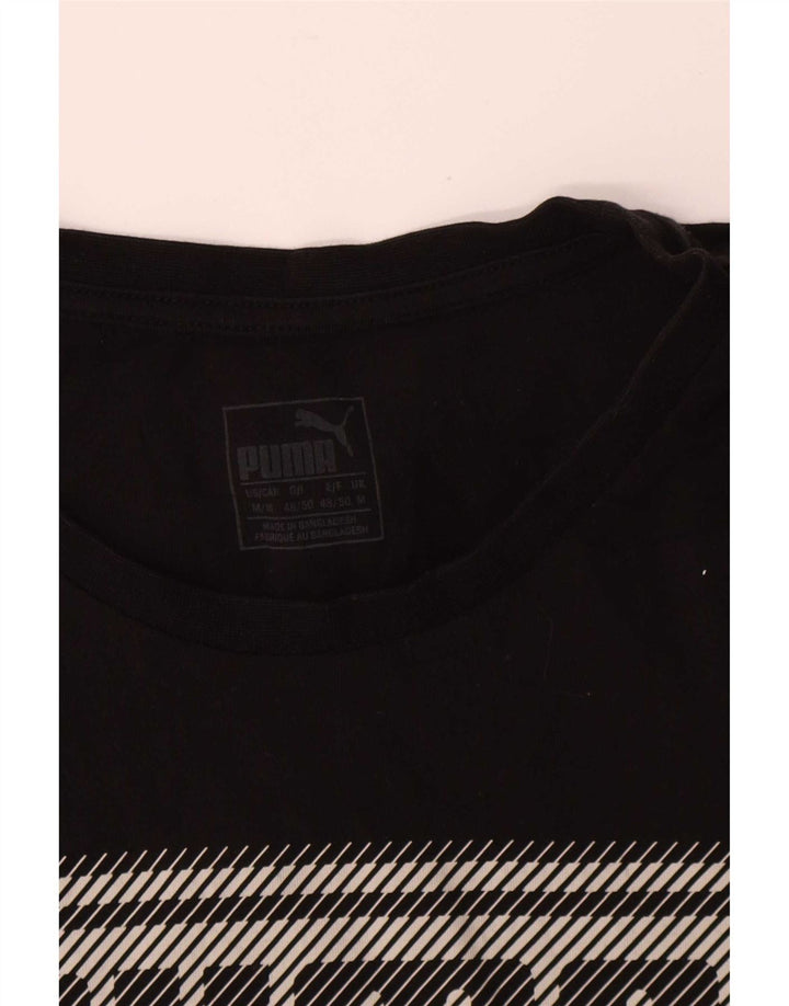 Puma Herre Grafisk T-Shirt Top Medium Sort Bomuld