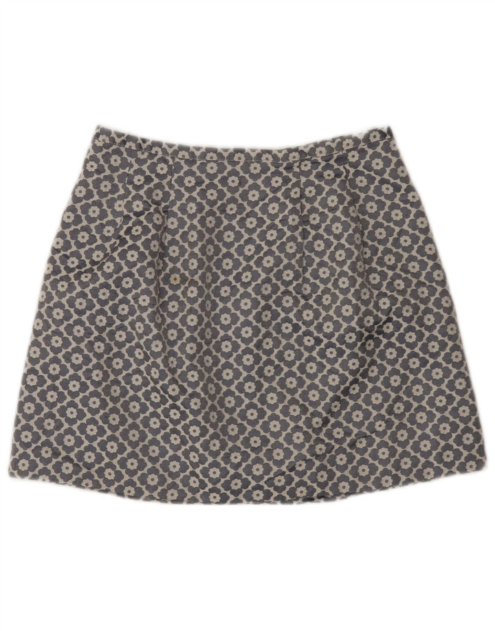 Oasis Dame Mini Nederdel UK 10 Small W28 Grey Floral Polyester