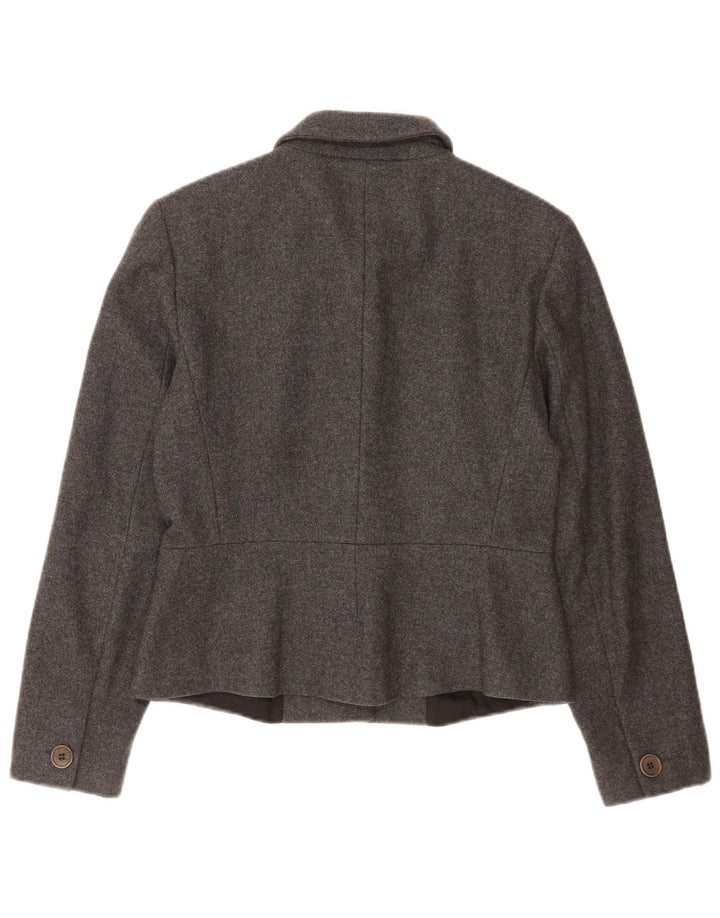 Sportmax Dame Blazer Jacket UK 12 Mellemgrå Uld Klassisk