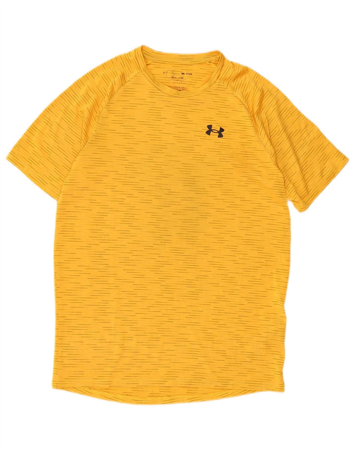 Under Armour Herre T-Shirt Top Lille Gul Stribet Polyester