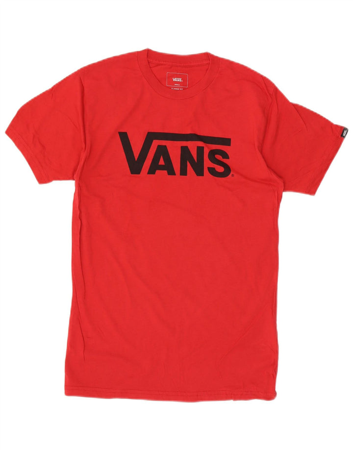 VANS Herre Classic Fit Grafisk T-Shirt Top Lille Rød Bomuld