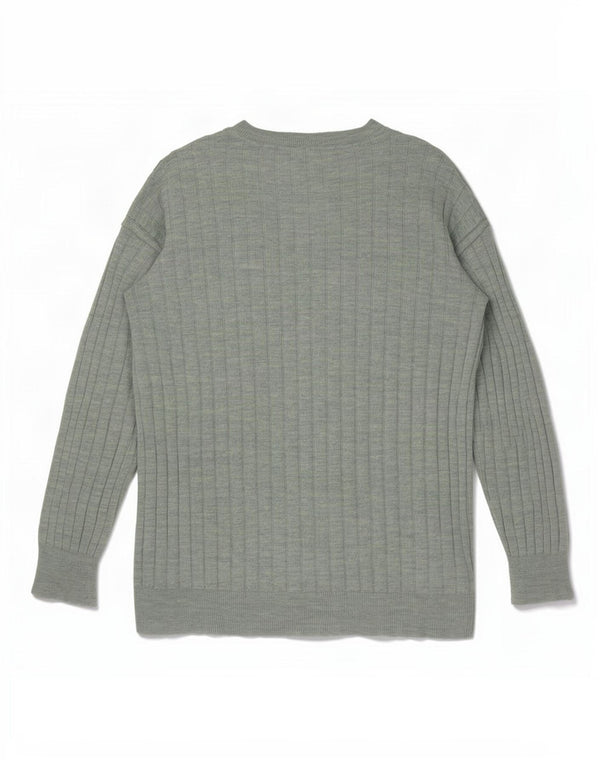 Zara Dame Oversized Crew Neck Jumper Sweater UK 10 Small Green Flecked