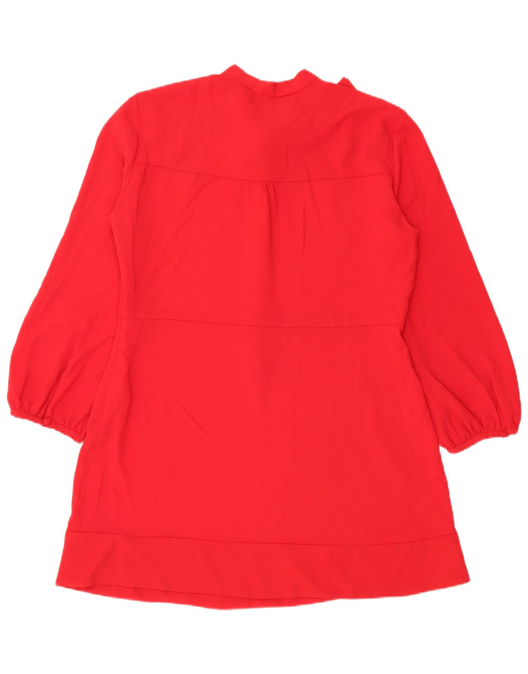 Zara Dame Langærmet Tiered Kjole UK 18 XL Rød Polyester