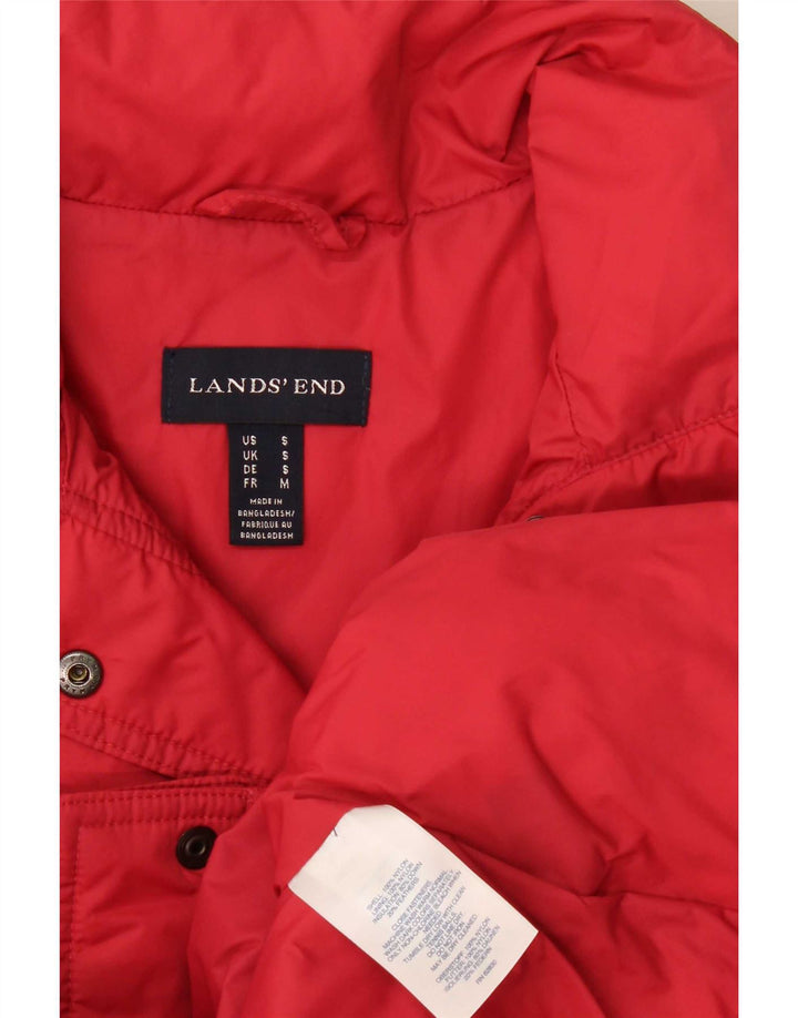 Lands End Womens Oversized Polstret Gilet UK 10 Small Red Nylon