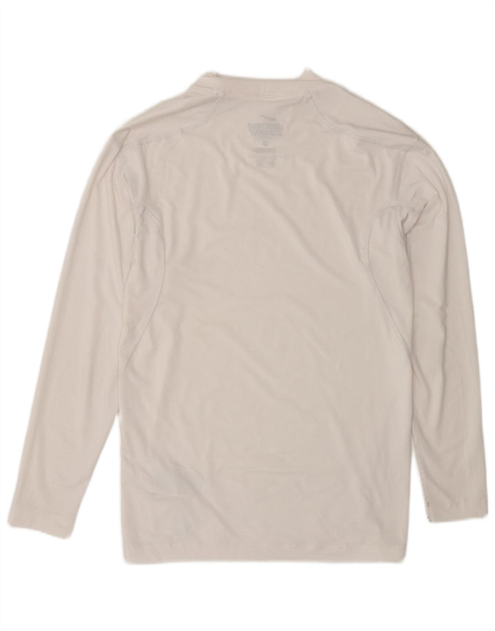 Nike Herre Compression Top Langærmet UK 42/44 Large White Polyester Sports