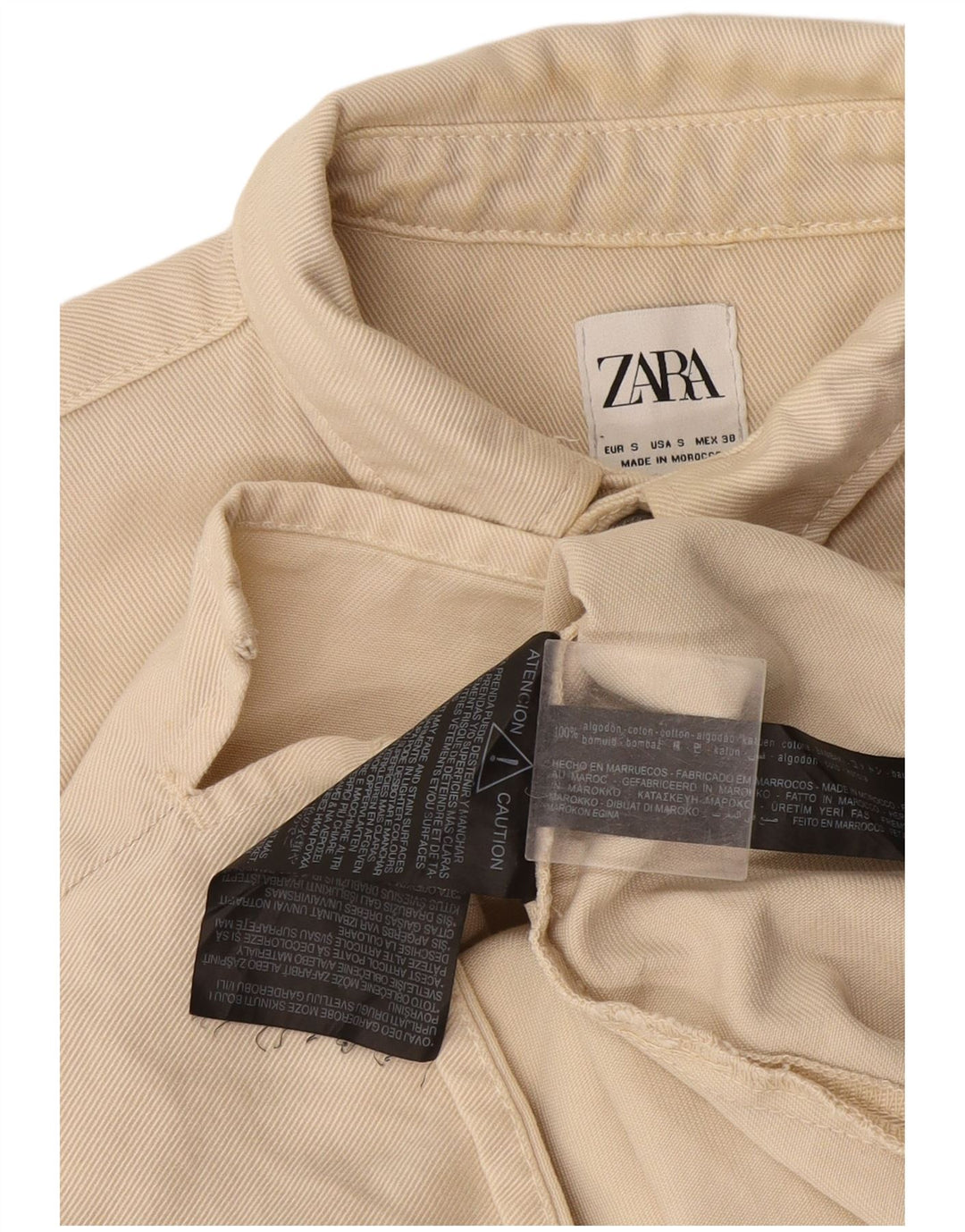Zara Denimskjorte til mænd Lille beige bomuld