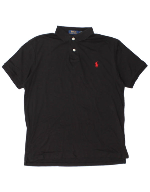 Polo Ralph Lauren Herre Custom Slim Fit Polo Shirt Medium Sort Bomuld