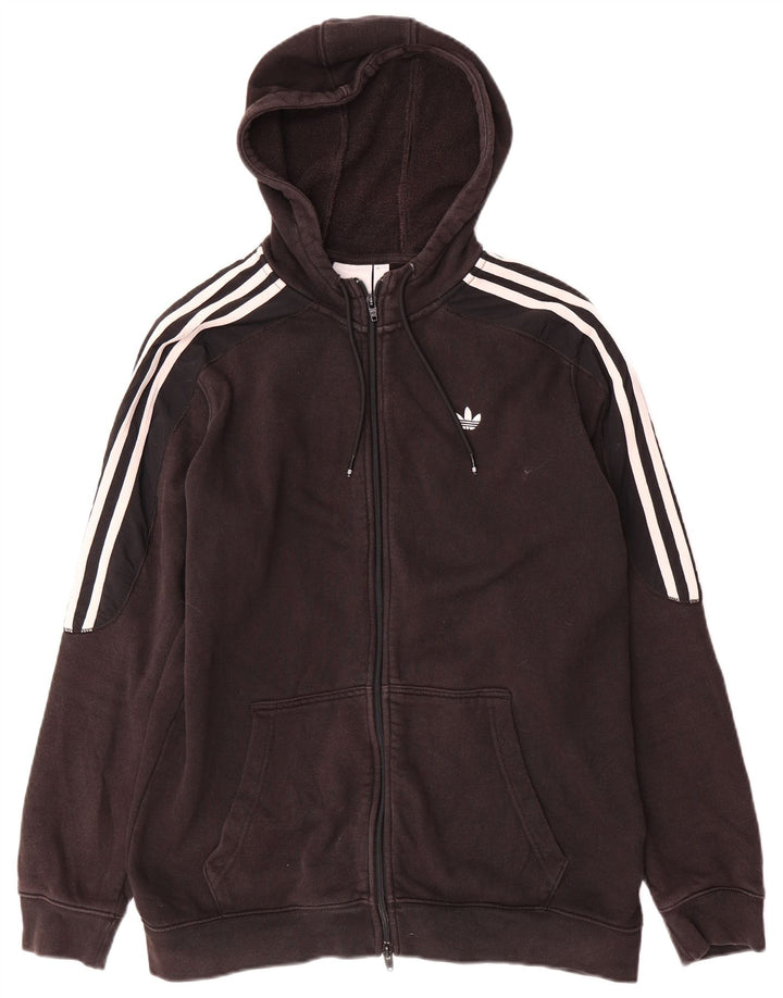 Adidas Hættetrøje med lynlås til mænd mellem sort bomuld
