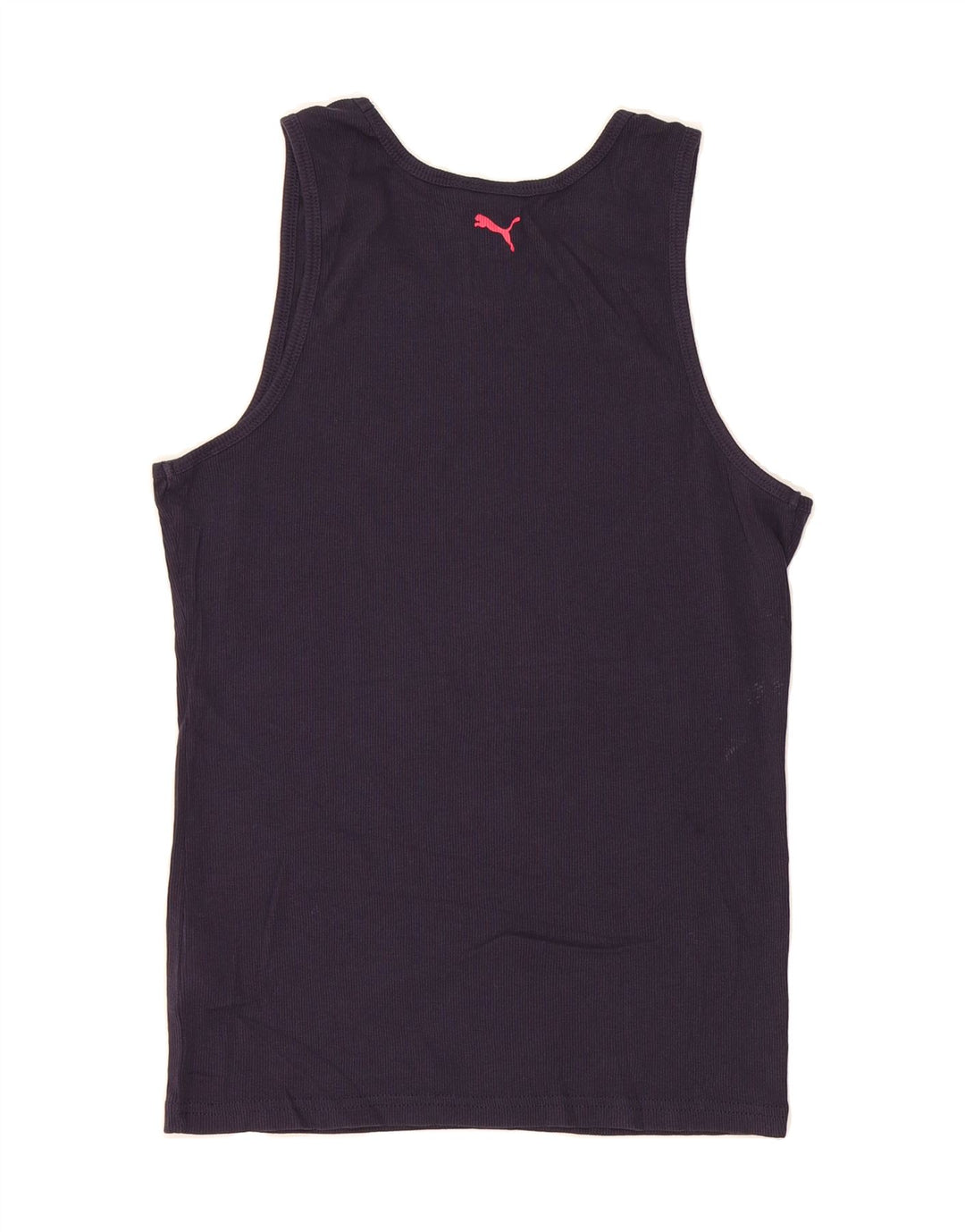 PUMA Womens Graphic Vest Top UK 16 Large Navy Blue Cotton Vintage Puma and Second-Hand Puma from Messina Hembry 