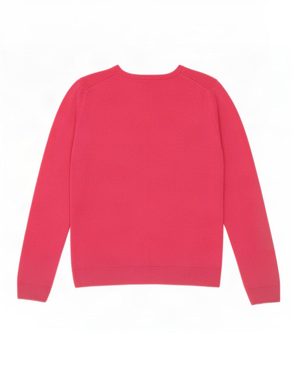 Marks & Spencer Dame Boat Neck Jumper Sweater UK 14 Medium Pink Akryl