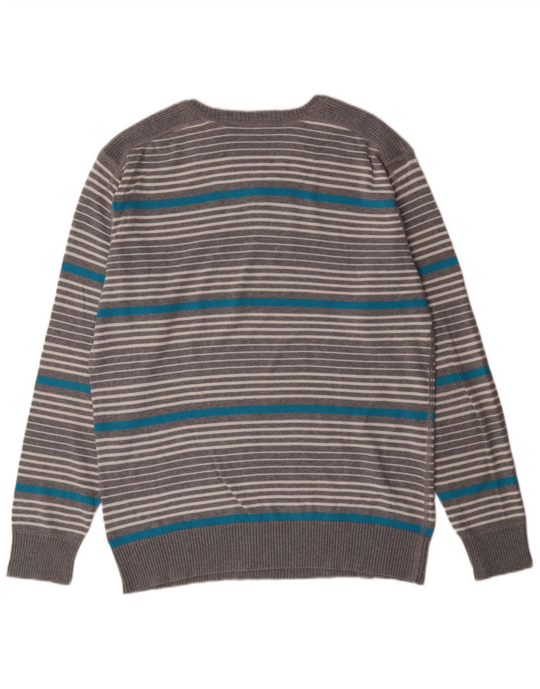 ANGELO LITRICO Herre V-hals sweater Stor Grå Stribet