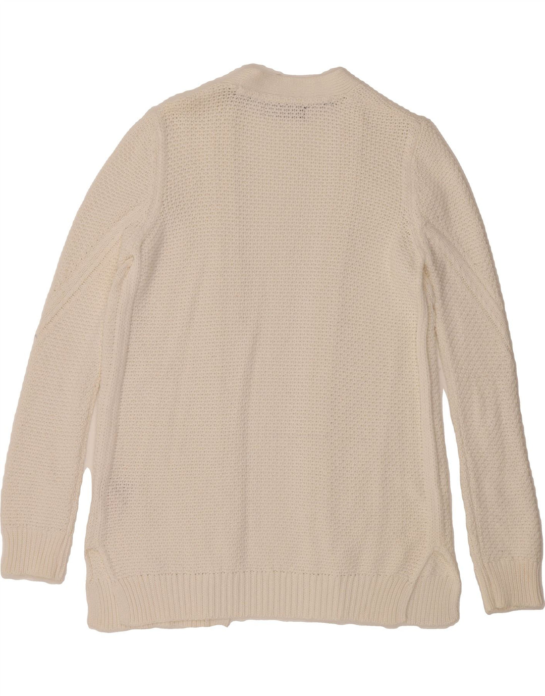 MARKS & SPENCER Womens Open Cardigan Sweater UK 14 Medium White Cotton Vintage Marks & Spencer and Second-Hand Marks & Spencer from Messina Hembry 