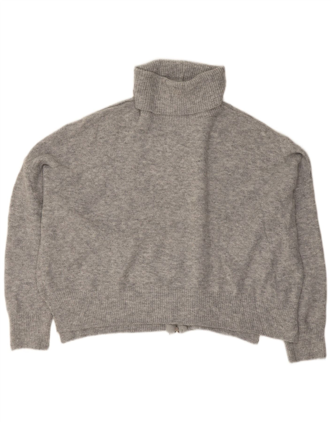 Topshop Dame Crop Oversized rullehals sweater UK 12 Medium Grey