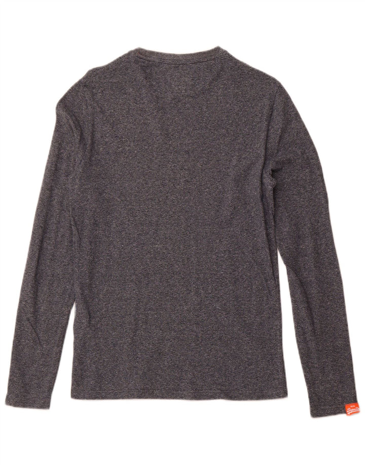 SUPERDRY Herre Top Langærmet Lille Marineblå Flecked Bomuld
