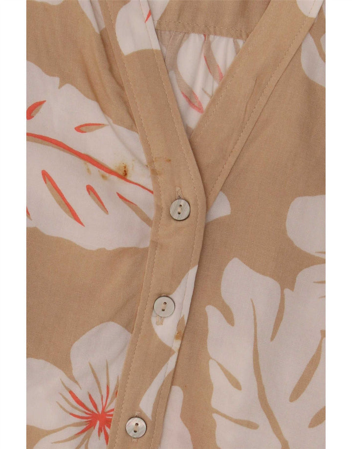 Marks & Spencer Dame Pullover Shirt UK 20 2XL Beige Floral Viscose