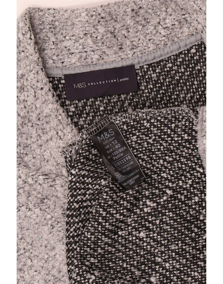 Marks & Spencer Womens Open Overcoat UK 12 Medium Grey Polyester