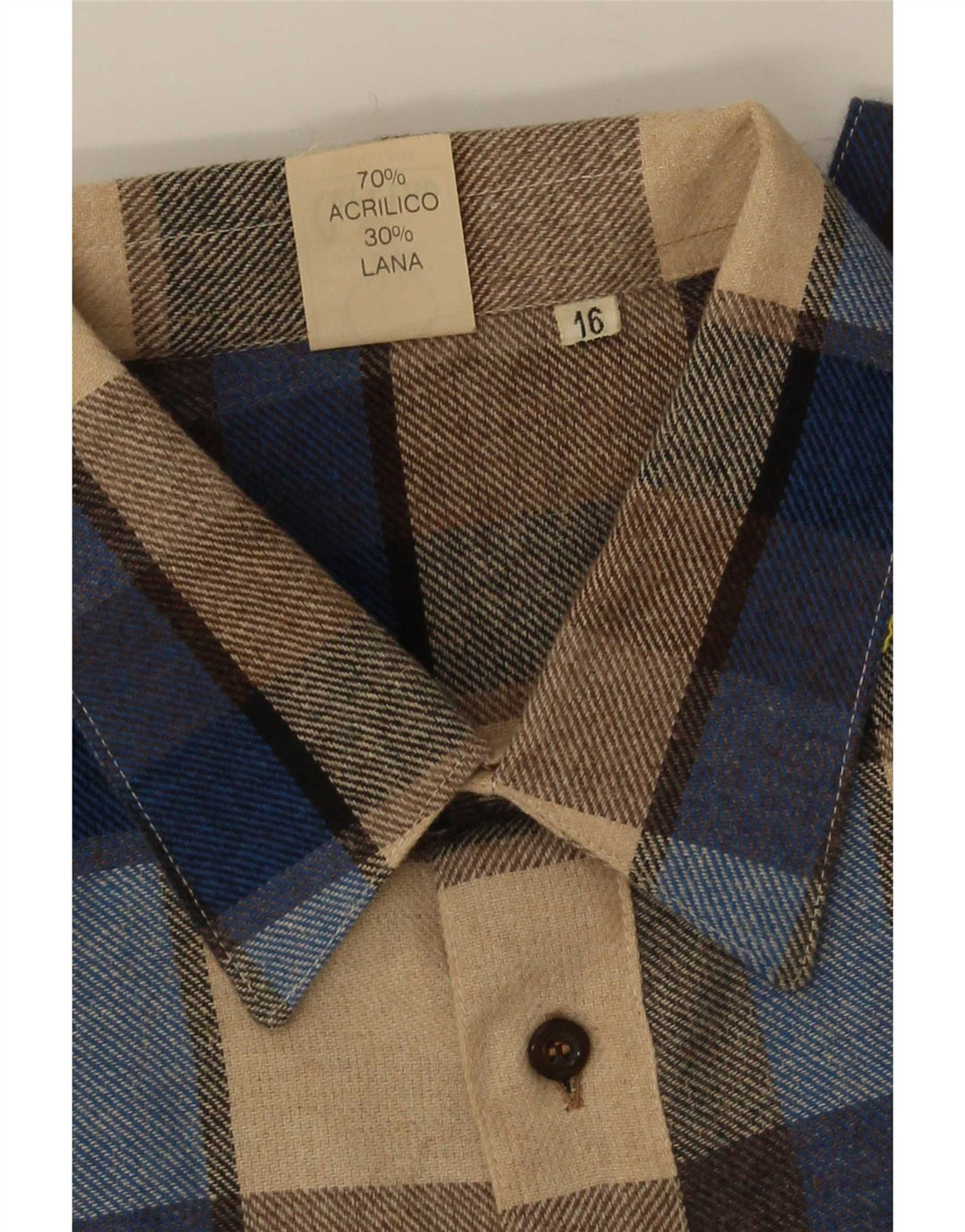 Cervino herre flannel skjorte str. 16 Stor flerfarvet ternet akryl