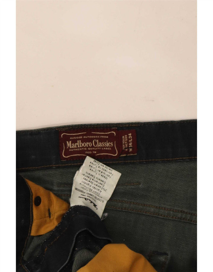 Marlboro Classics Straight Jeans til mænd W34 L28 Blå Bomuld