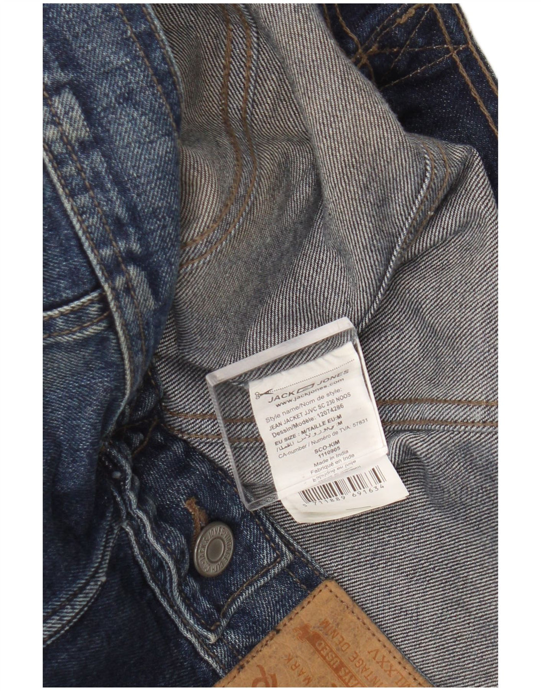 Jack & Jones Herre denimjakke UK 38 Mellem marineblå bomuld