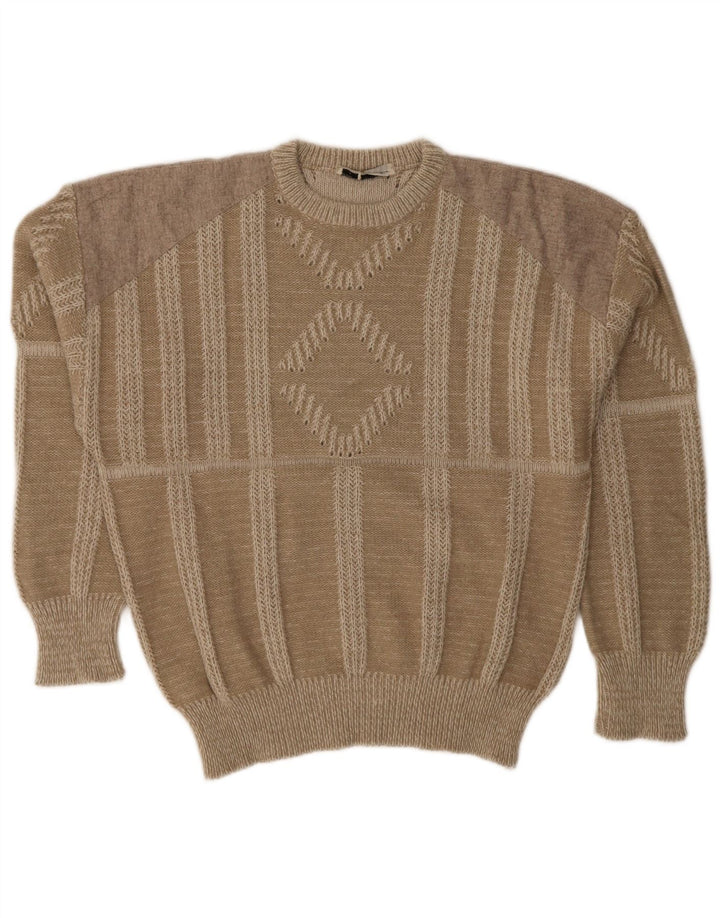 Oscar Forghieri Herre Crew Neck Jumper Sweater Stor Grøn Stribet