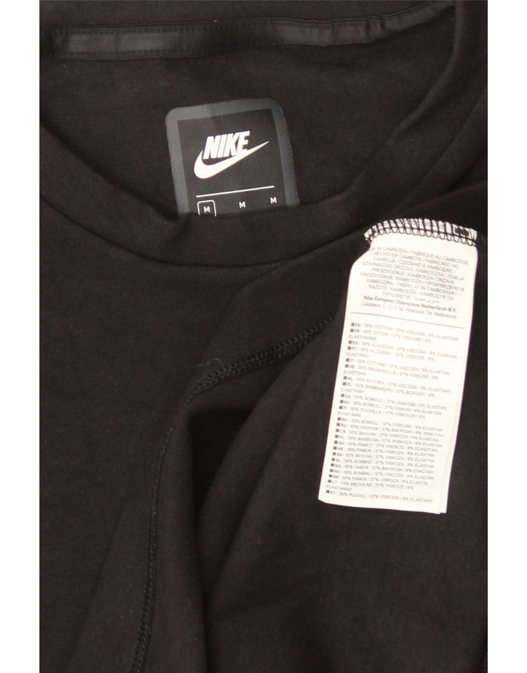 NIKE Herre Top Langærmet Medium Sort Bomuld