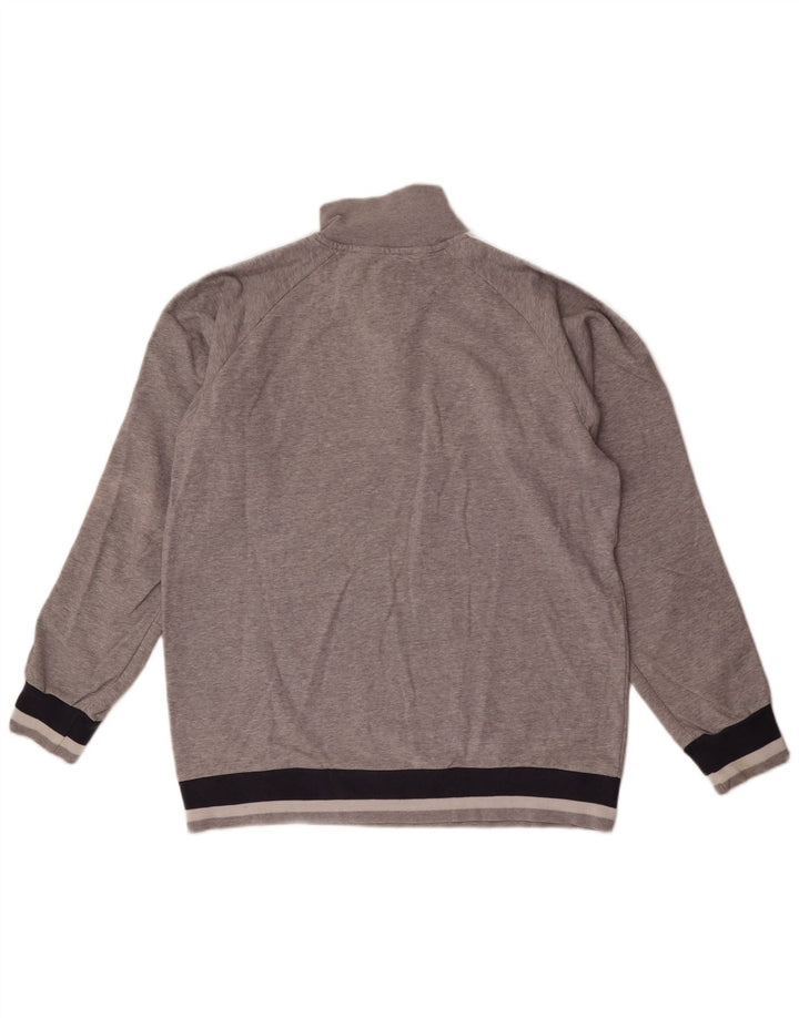 Champion Herre grafisk lynlås-hals sweatshirt jumper 2XL grå farveblok