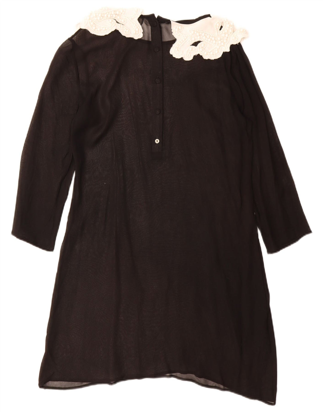 CRISTINA GAVIOLI Dame Se Through A-Line Kjole UK 10 Small Black