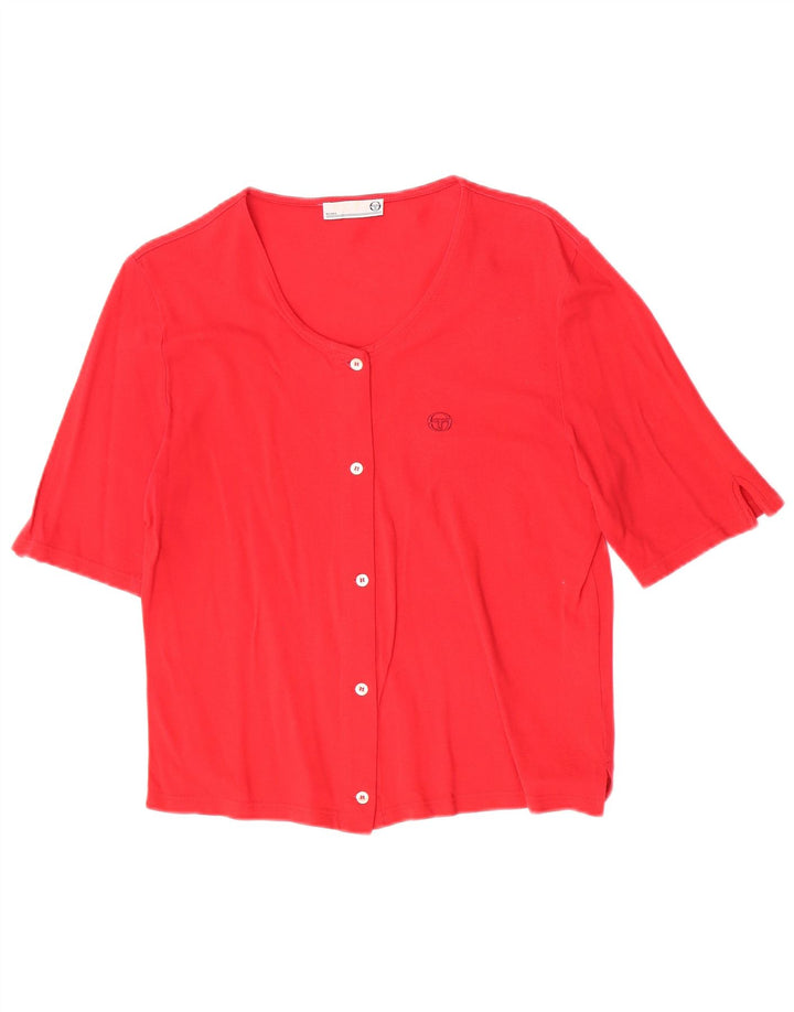 Sergio Tacchini Dame Kortærmet Bluse Top IT 48 XL Rød