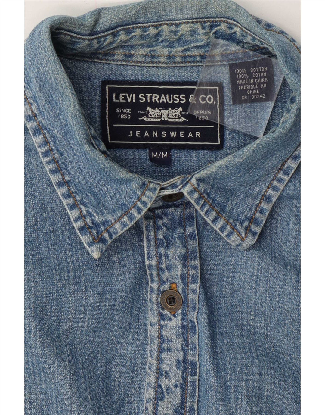 Levi's Kortærmet denimskjorte til mænd mellemblå bomuld