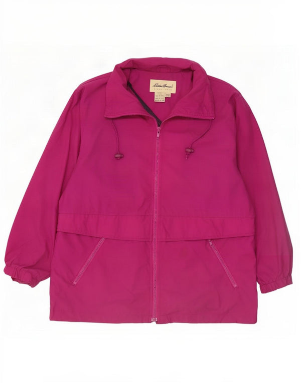 Eddie Bauer Dame Loose Fit Regnjakke UK 14 Medium Pink Nylon