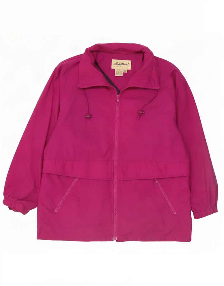 Eddie Bauer Dame Loose Fit Regnjakke UK 14 Medium Pink Nylon