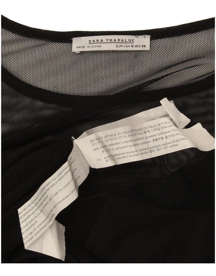 Zara Dame Langærmet Skift Kjole UK 10 Small Black Polyester