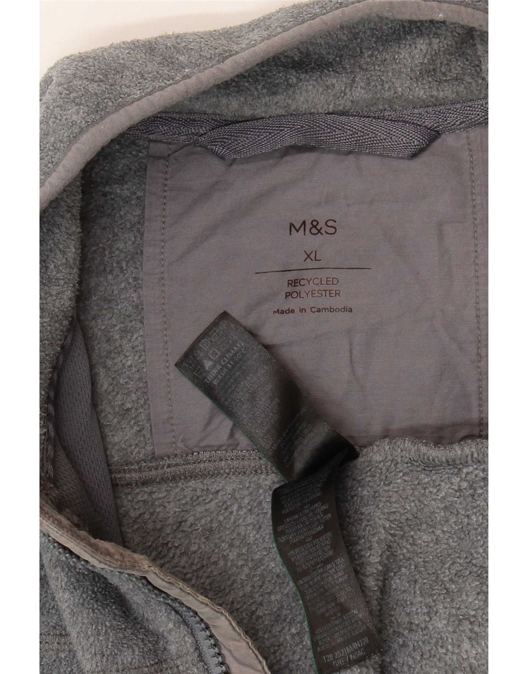 Marks & Spencer Herre Fleecejakke UK 42 XL Grå Polyester