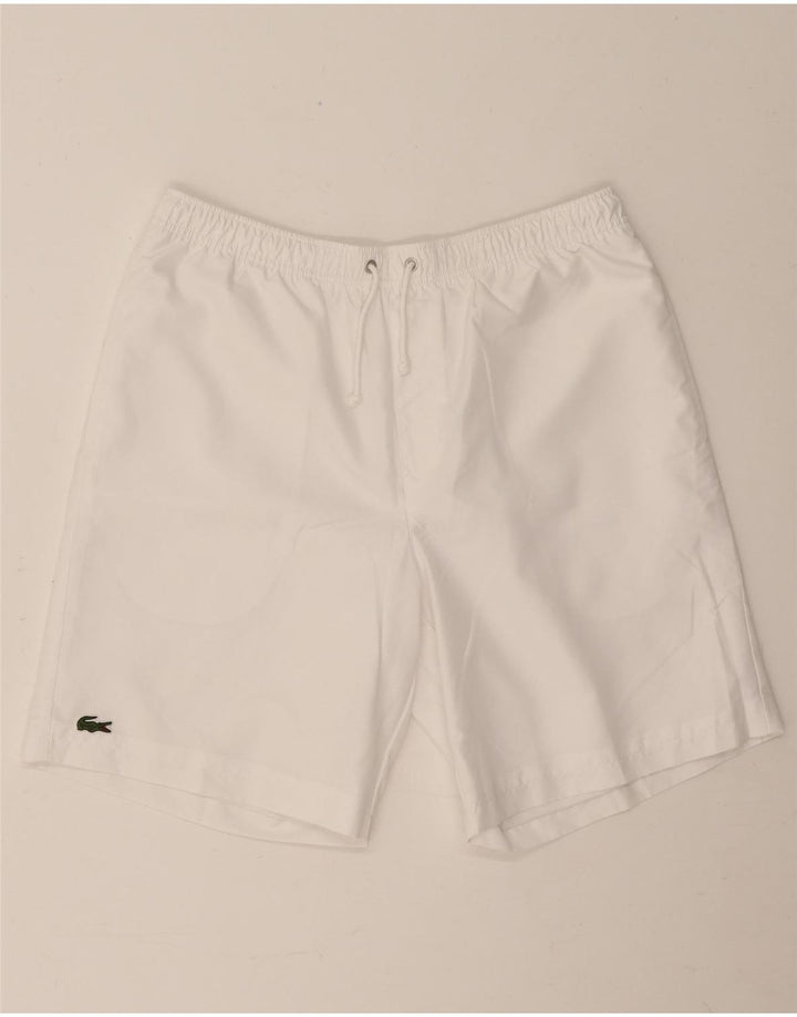 Lacoste Herre Sportshorts Størrelse 4 Medium Hvid Polyester