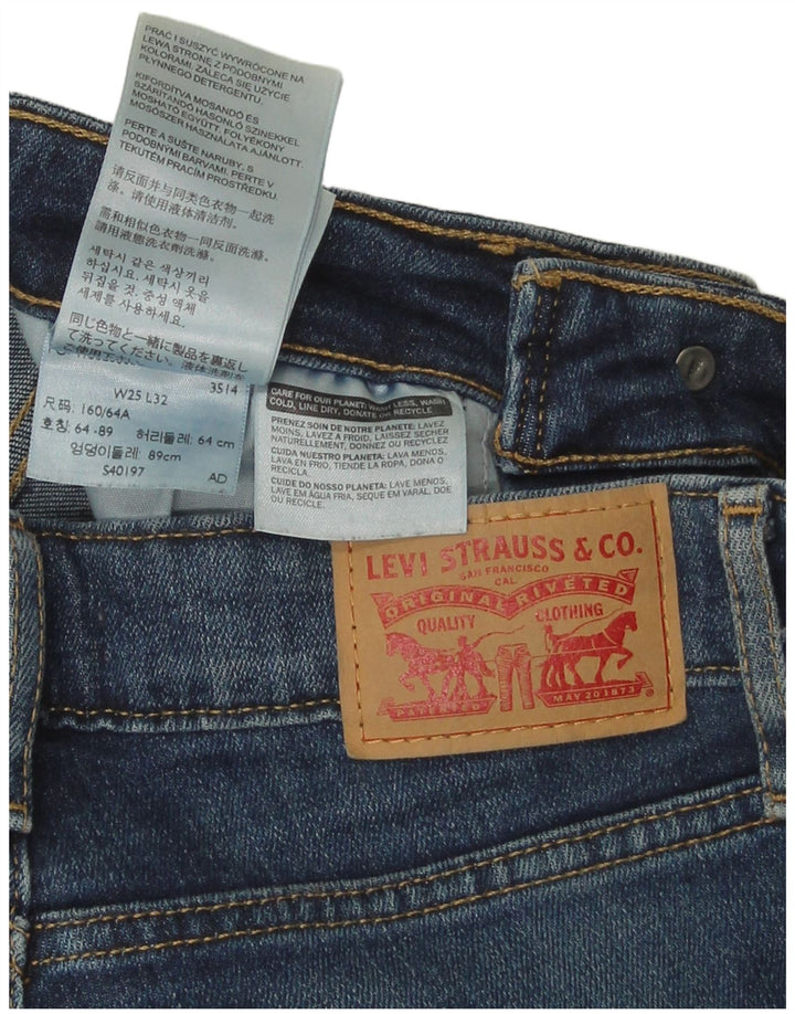 Levi's Dame Højtaljede Flared Jeans W25 L32 Marineblå Bomuld
