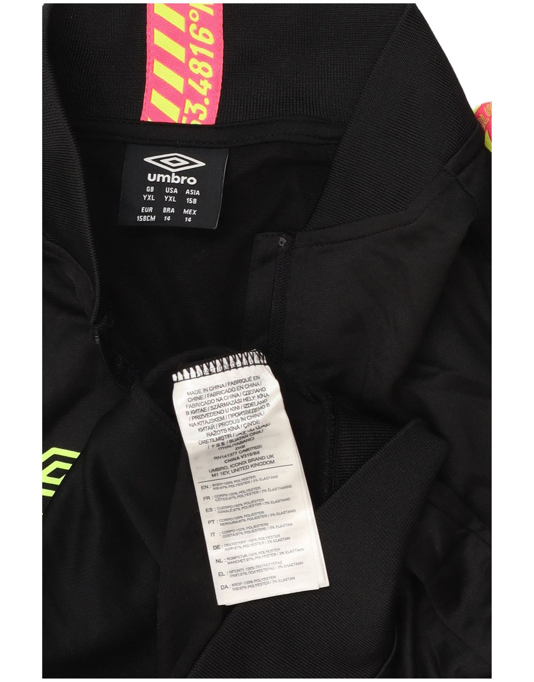 Umbro Boys Graphic Tracksuit Topjakke 12-13 År XL Sort Polyester