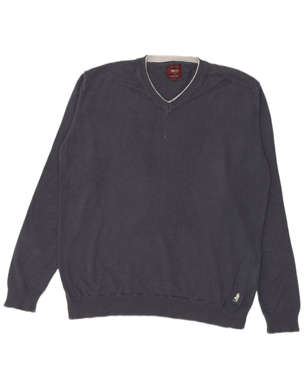 Marlboro Classics Herre V-hals sweater Medium Grå Bomuld