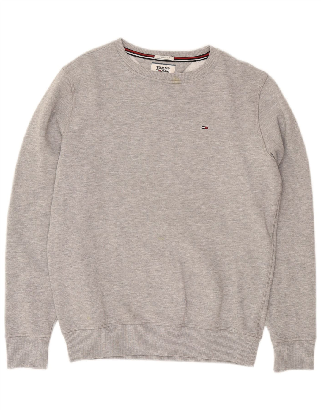 TOMMY HILFIGER Herre Regular Fit Sweatshirt Jumper Small Grå Flecked