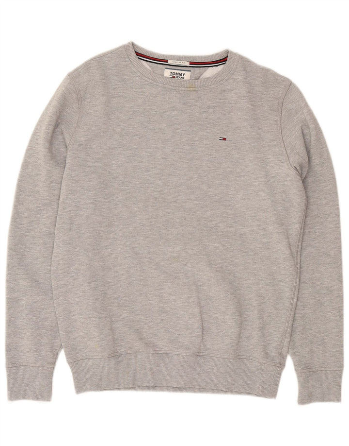 TOMMY HILFIGER Herre Regular Fit Sweatshirt Jumper Small Grå Flecked