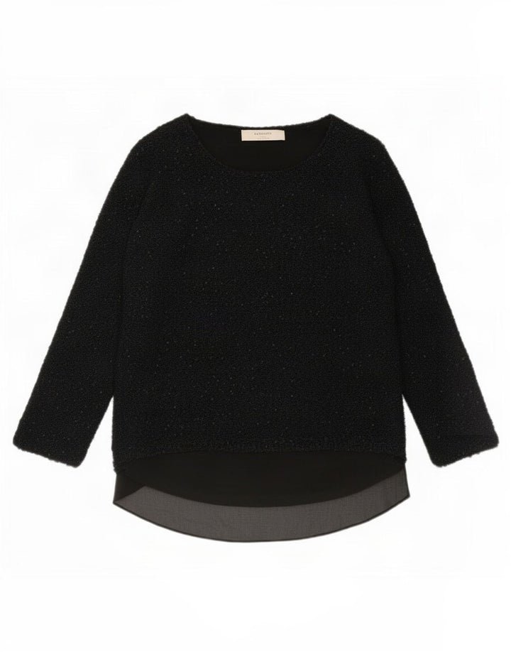 Zara Dame Langærmet Tunika Top UK 16 Stor Sort Polyester