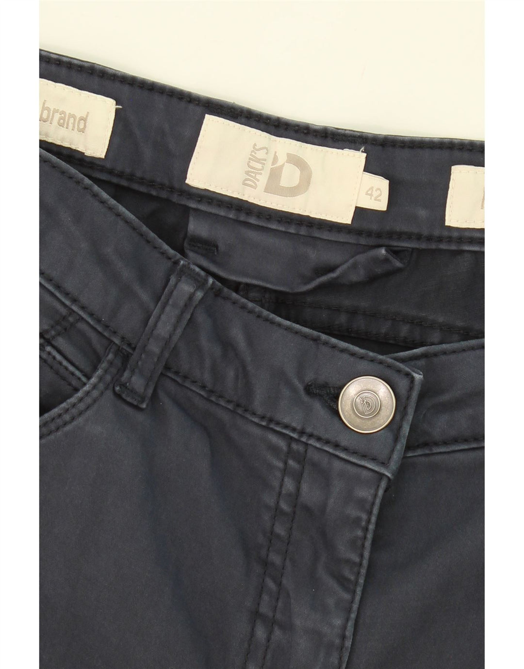 DACK'S Womens Regular Fit Casual Trousers IT 42 Medium W30 L32 Navy Blue Vintage Dack's and Second-Hand Dack's from Messina Hembry 