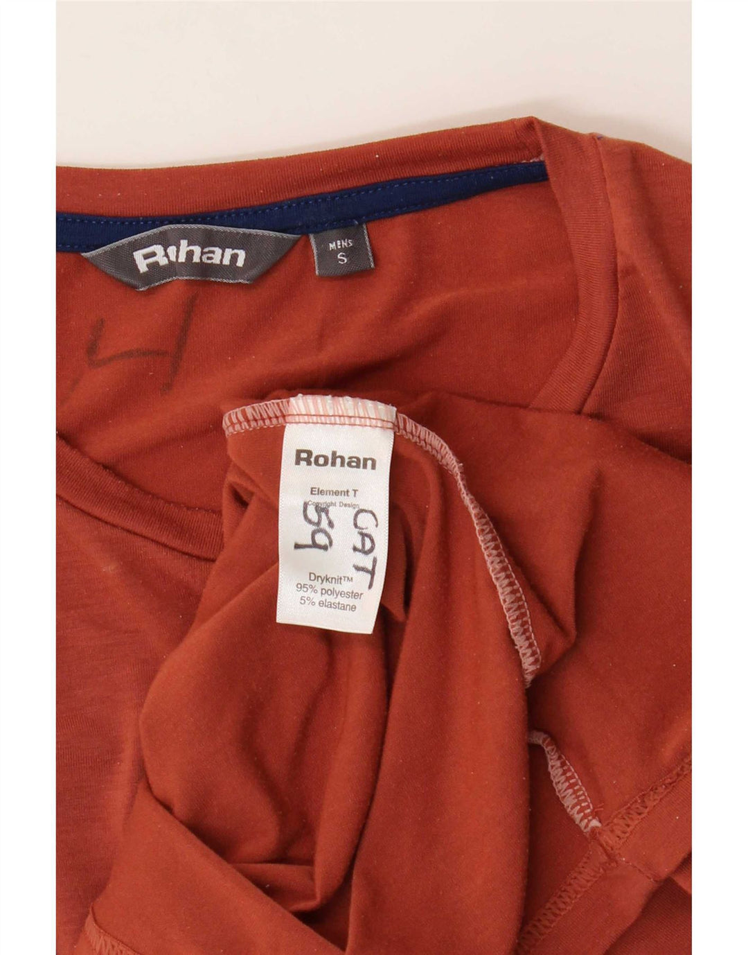 Rohan herre T-shirt top lille brun polyester