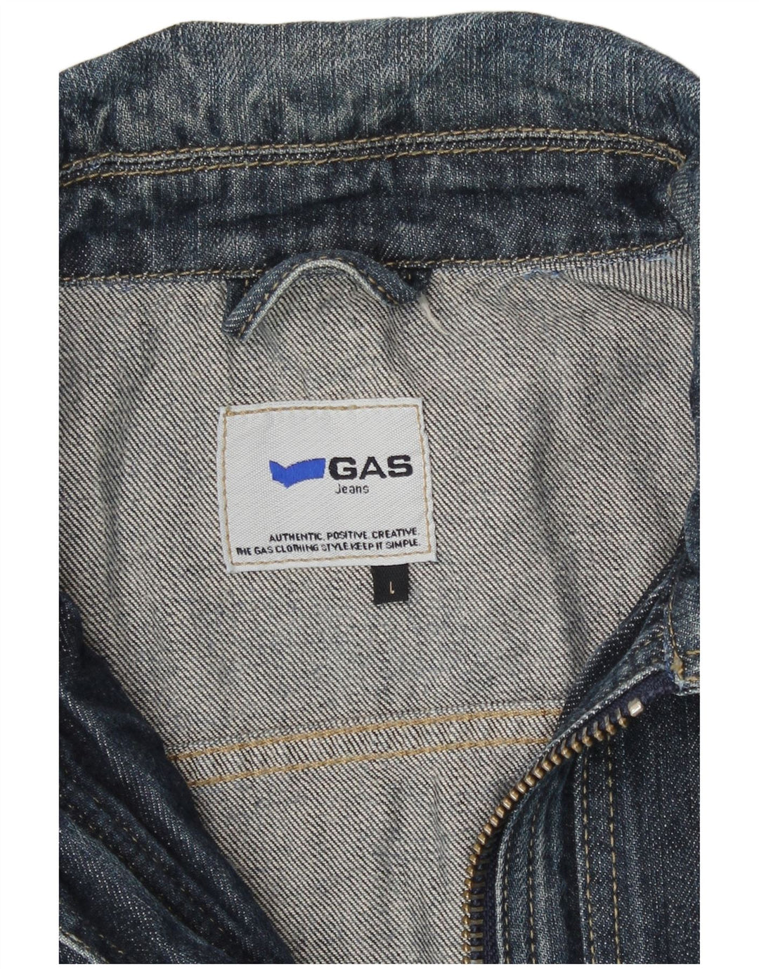 Gas Dame denimjakke UK 14 Stor Blå Bomuld