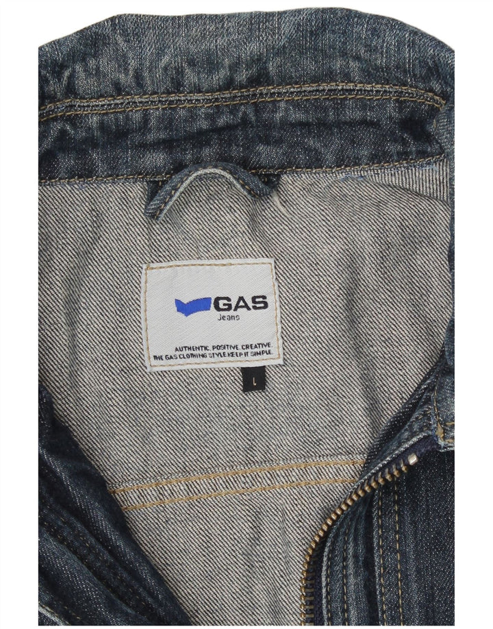 Gas Dame denimjakke UK 14 Stor Blå Bomuld